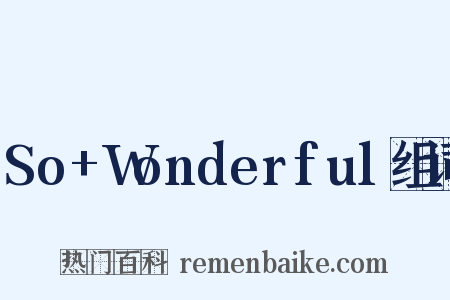 So+Wonderful组词是什么意思的图片